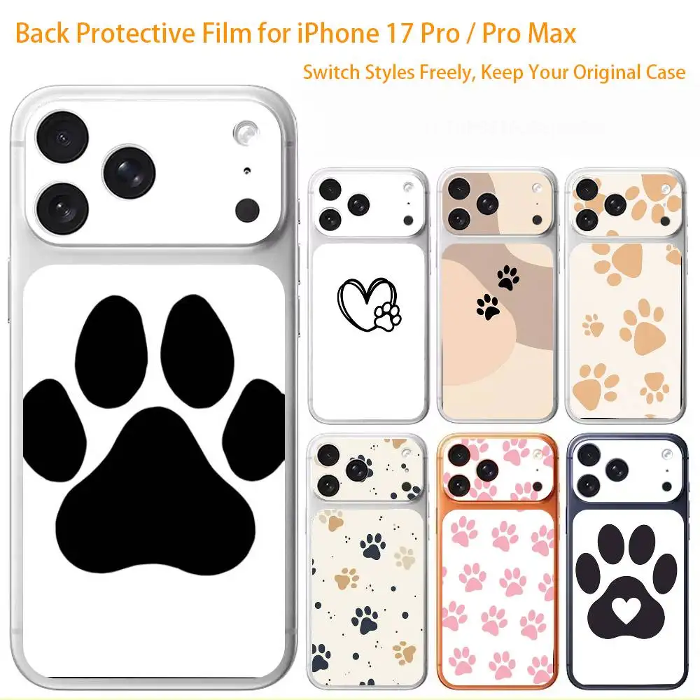 

Dog Paw 3D Full Body Skin Decal for iPhone 17/Pro Max/Air, Color Rear Protective Sticker