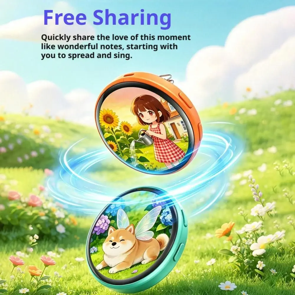 1.5 Inch Anime E-Badge 7 Color LED Changing Images Digital Display Badge Touch Screen Anime E-Badge Display Pin