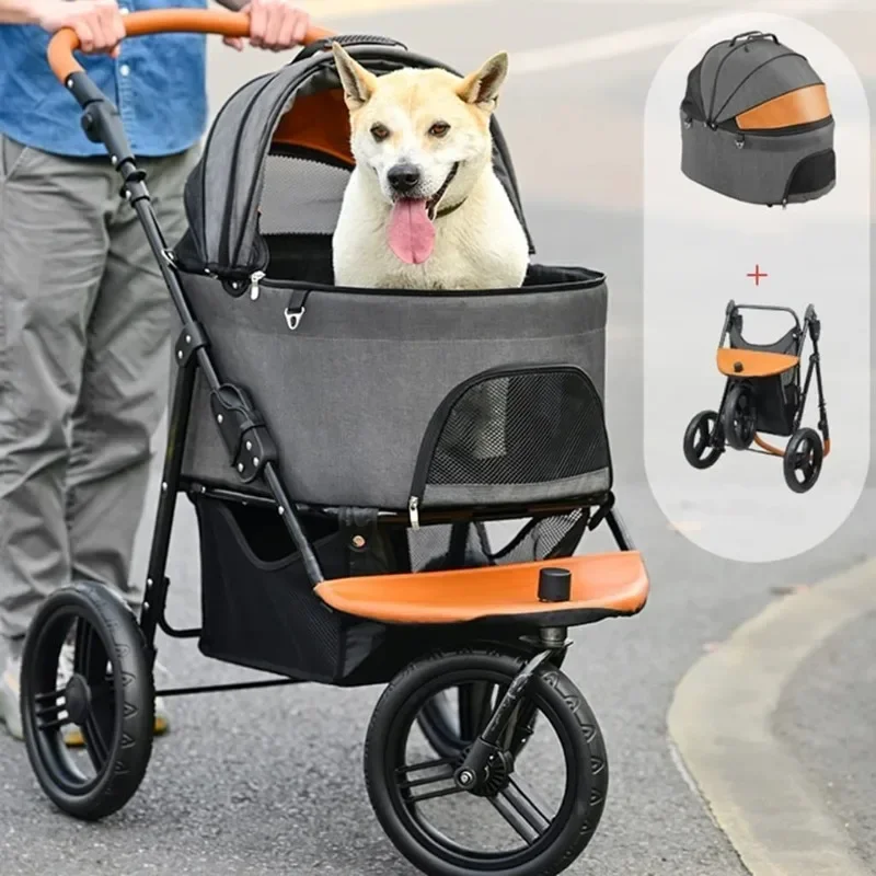 Pet Stroller Pet Stroller Large Dog  Cat Stroller Dog Walking  Pushchair Detachable Travel Carrier Tricycle