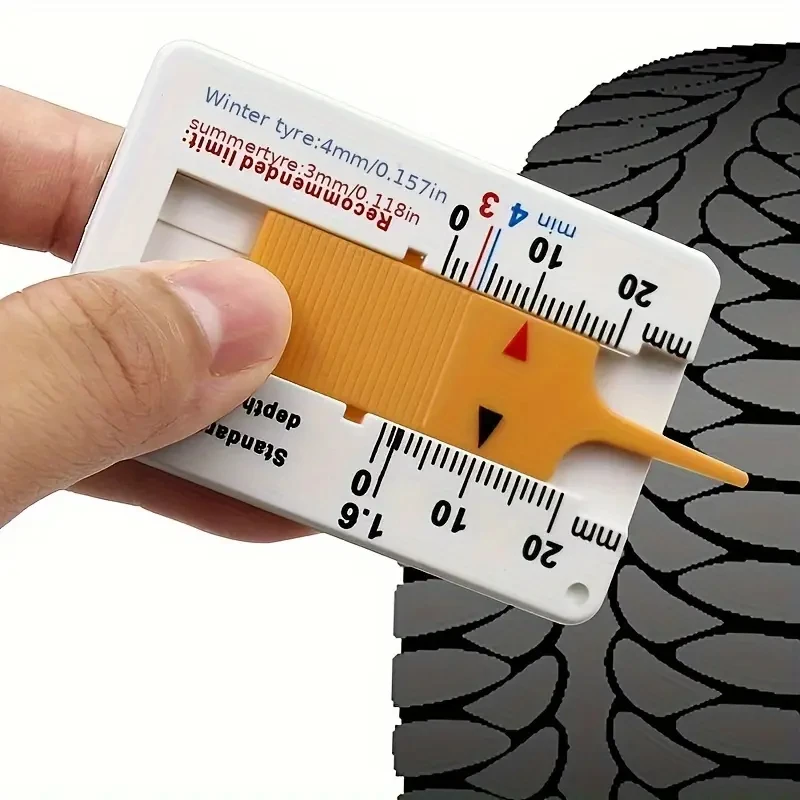 

0-20mm Tyre Tread Depth Gauge Accessories Caliper Checking Tyre Tread Tool Depth Lightweight Plastic High Quality