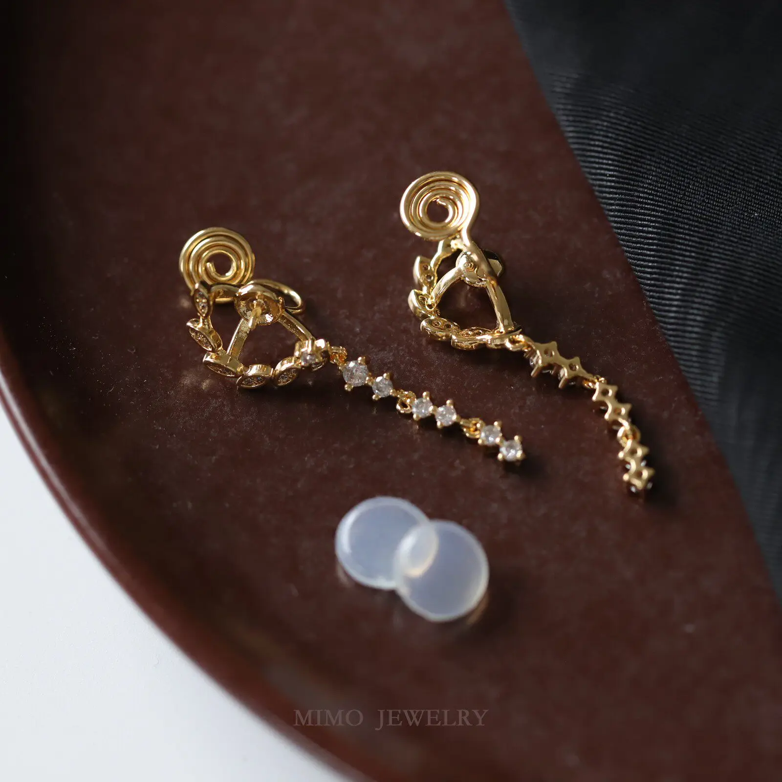 

Copper Plated Genuine Gold Light Luxury Style Tassel Hollow Ear Studs Ear Clips DIY Earrings Making Supplies Jewelry Accessories