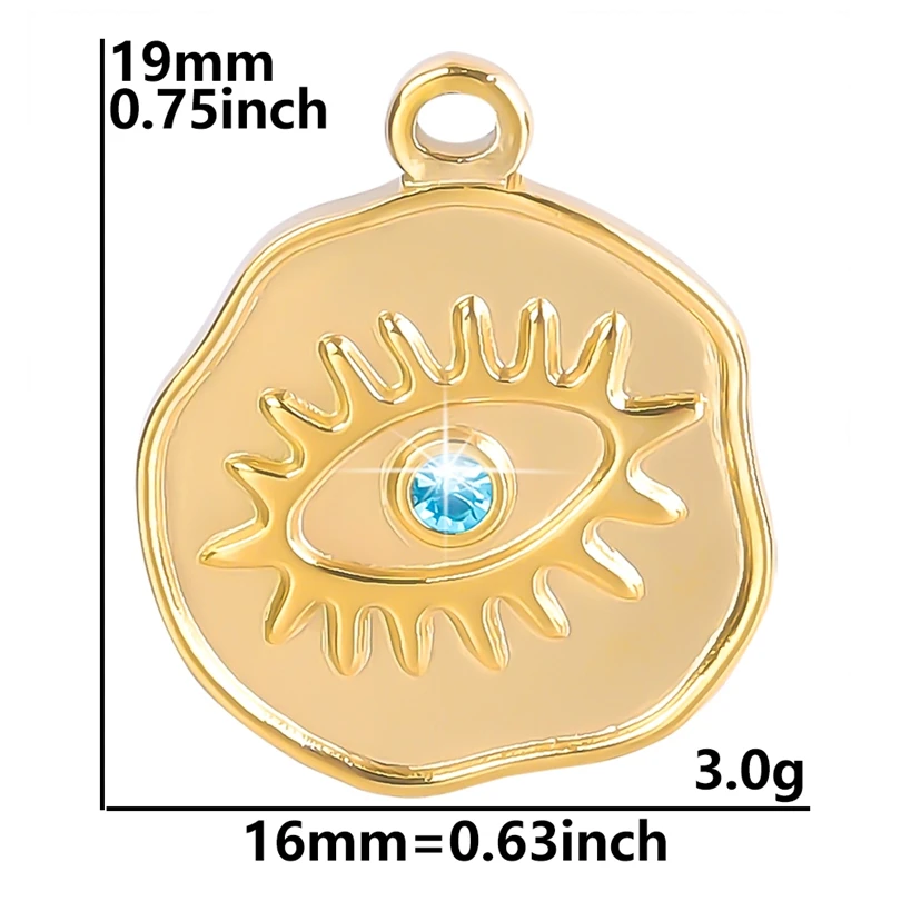 Gold Plated Star Moon Evil Eye Charms Set