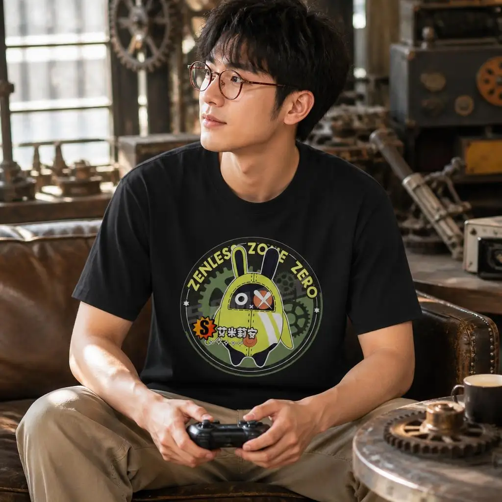 Bangboo Zenless Zone Zero Men Retro T Shirt 100% Cotton Clothing Fun Short Sleeve Tee Gift T-Shirts