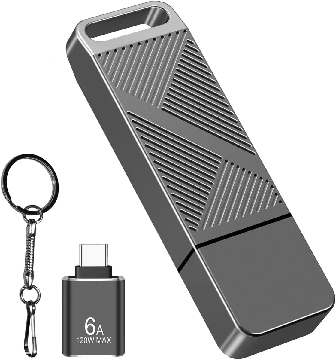 

32GB USB 3.0 Flash Drive with USB-C Adapter & Keychain, Fast Speed Metal Pen Drive for Storage