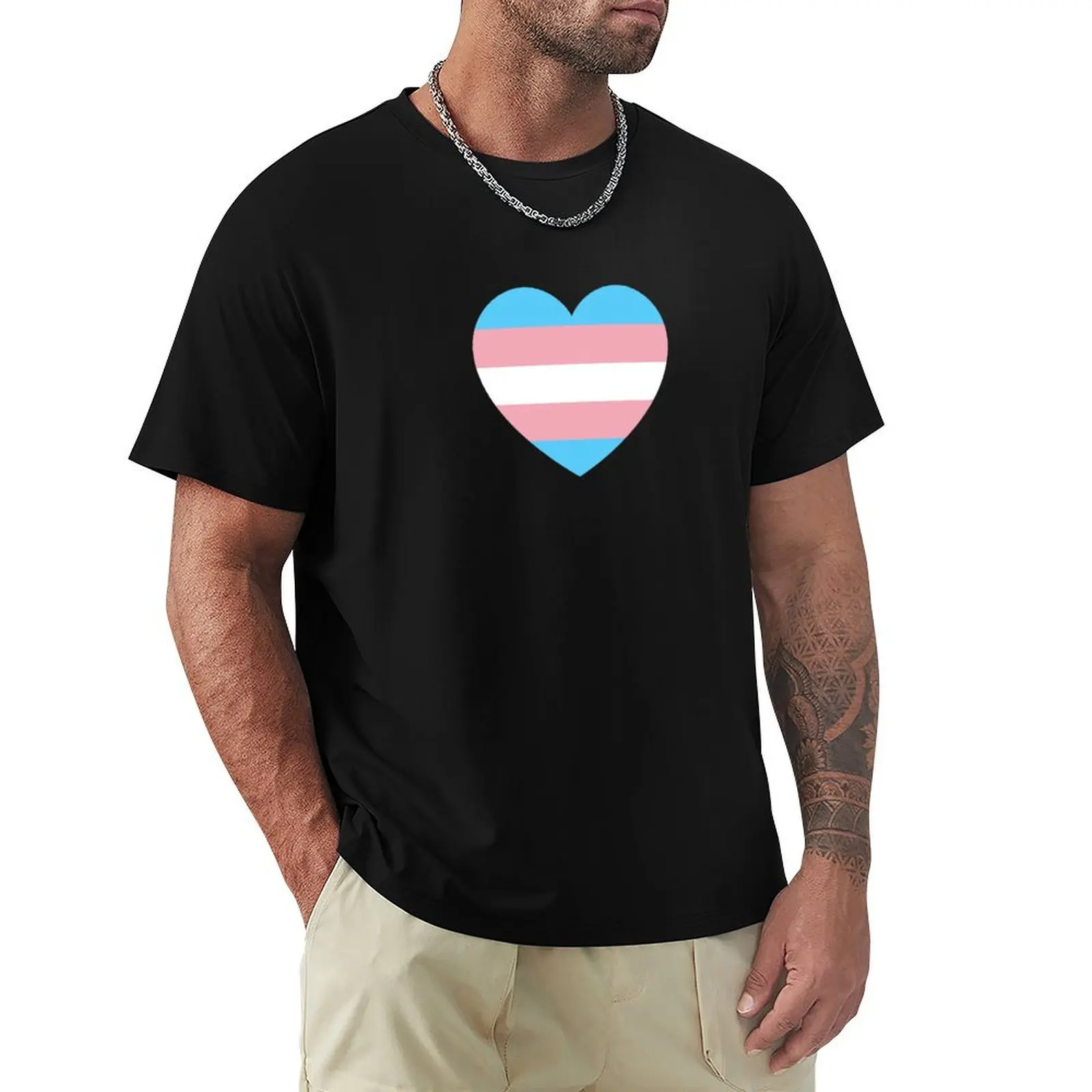 

Trans Pride Heart T-Shirt tees customs design your own blanks hippie clothes black t shirts for men