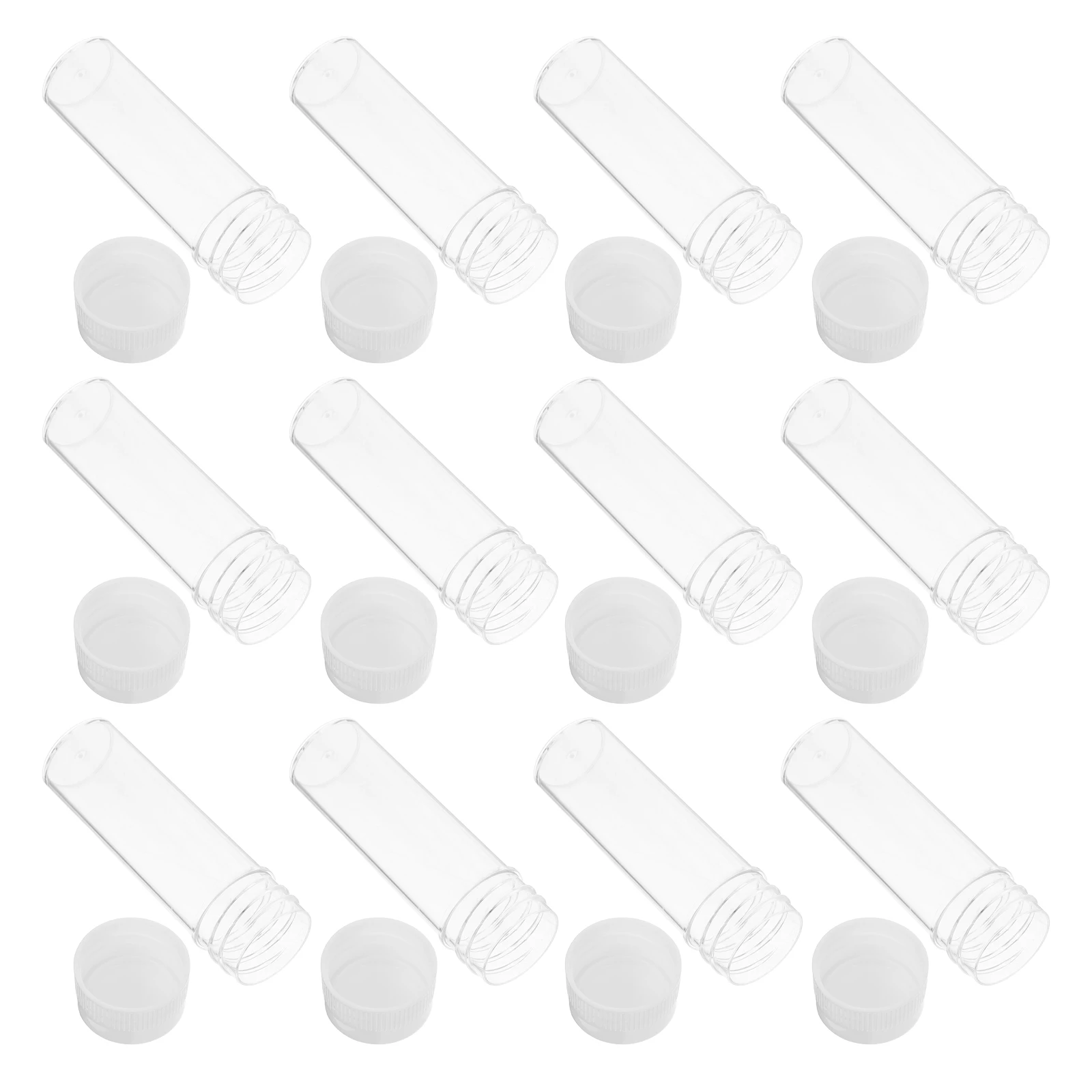 

50pcs Clear Leak-Proof Cap Sample Storage Containers Testing Disposable Plastic Tubes Clinical Diagnostics