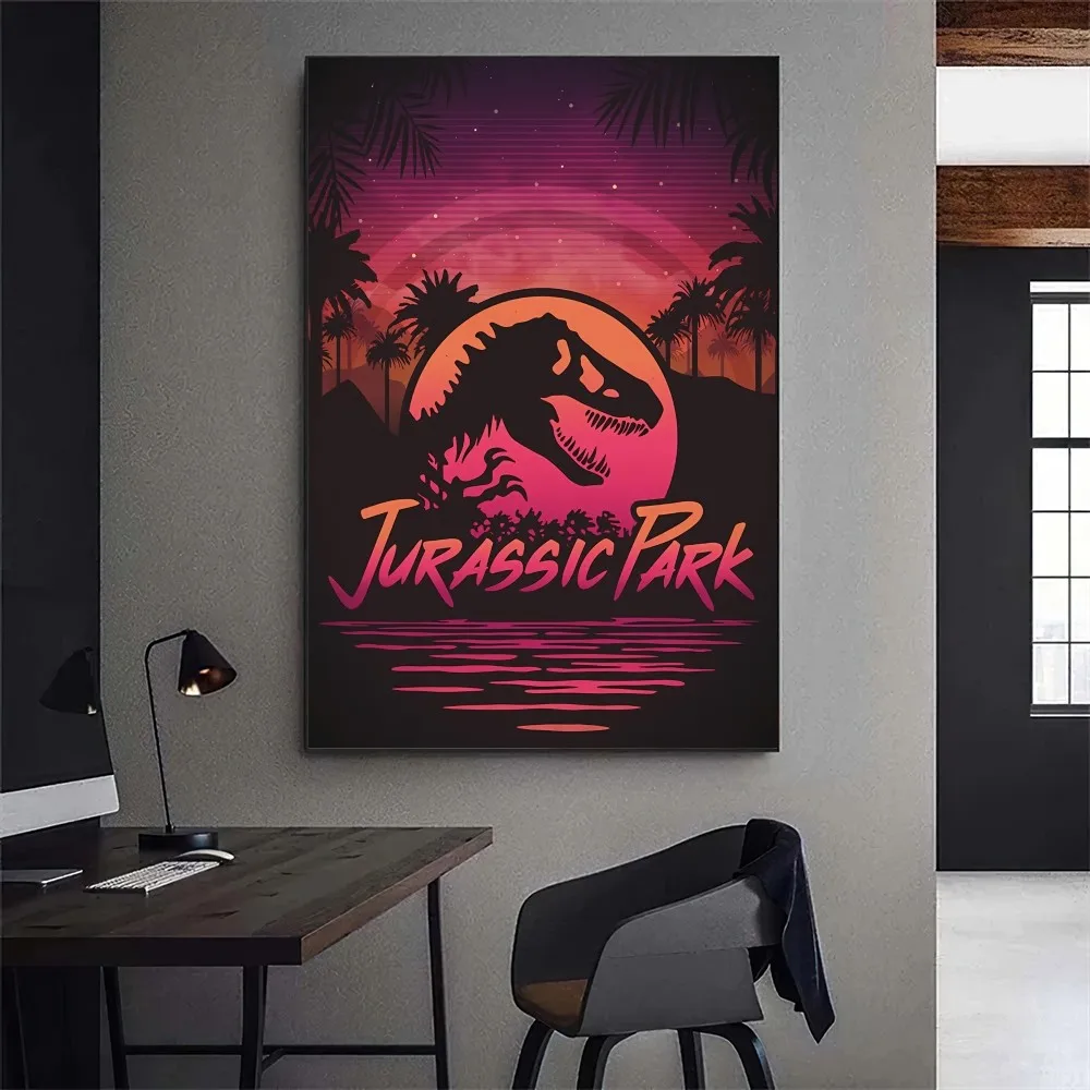 Jurassic Park Movie Poster Gallery Prints Self Adhesive Home Decor Decoration Wall Decals Living Room Sticker