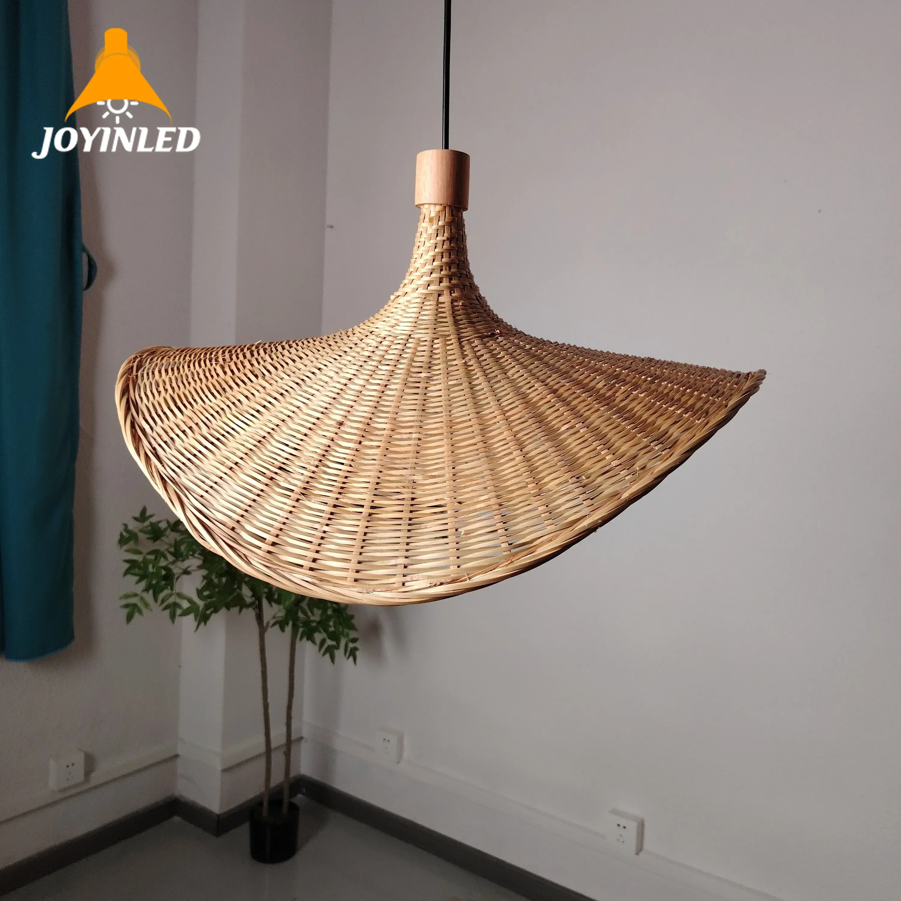 

50cm Living Room Decor Handcrafted Bamboo Pendant Lamp - Natural Artistic for Kitchen Island Dining & Staircase Hanging Lighting