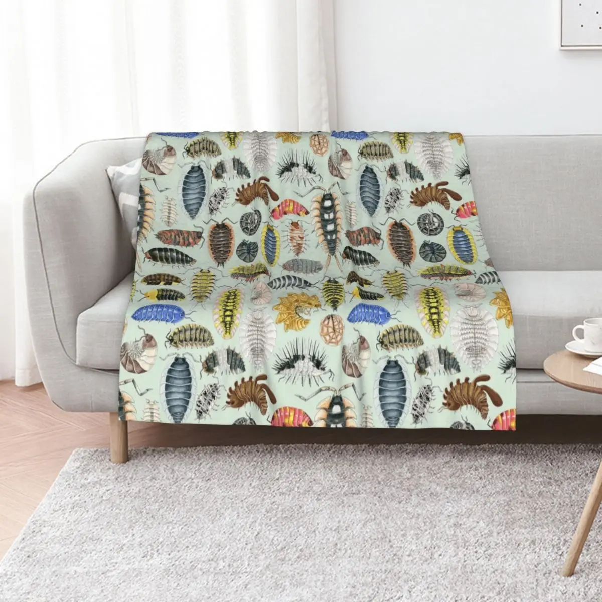 Crazy Isopod Pattern- Aqua Throw Blanket Hair Bed covers Luxury Designer Blankets For Bed Baby Blankets