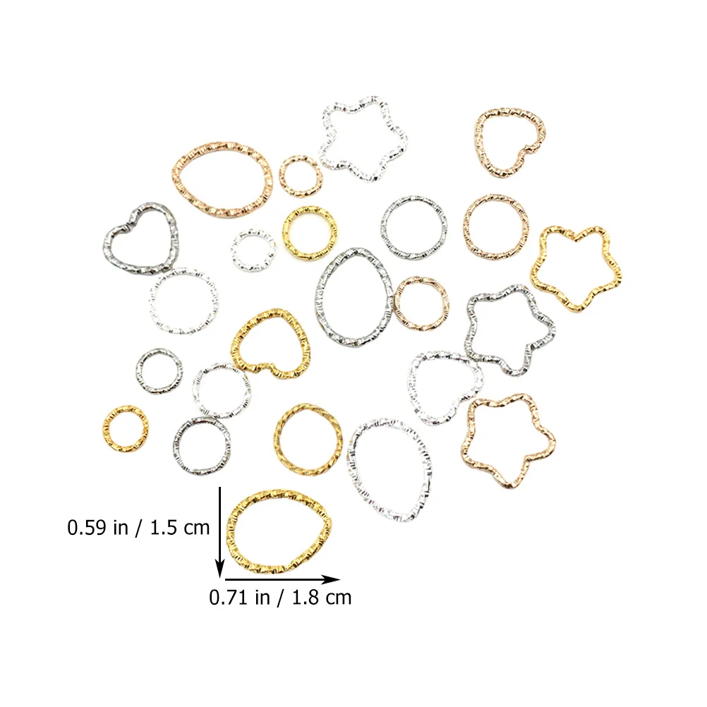 

96 Pcs Geometric Earring Alloy DIY Accessories Gold Square Hoop Pendant Jewelry Making Materials Girls Charm Necklace Bracelets