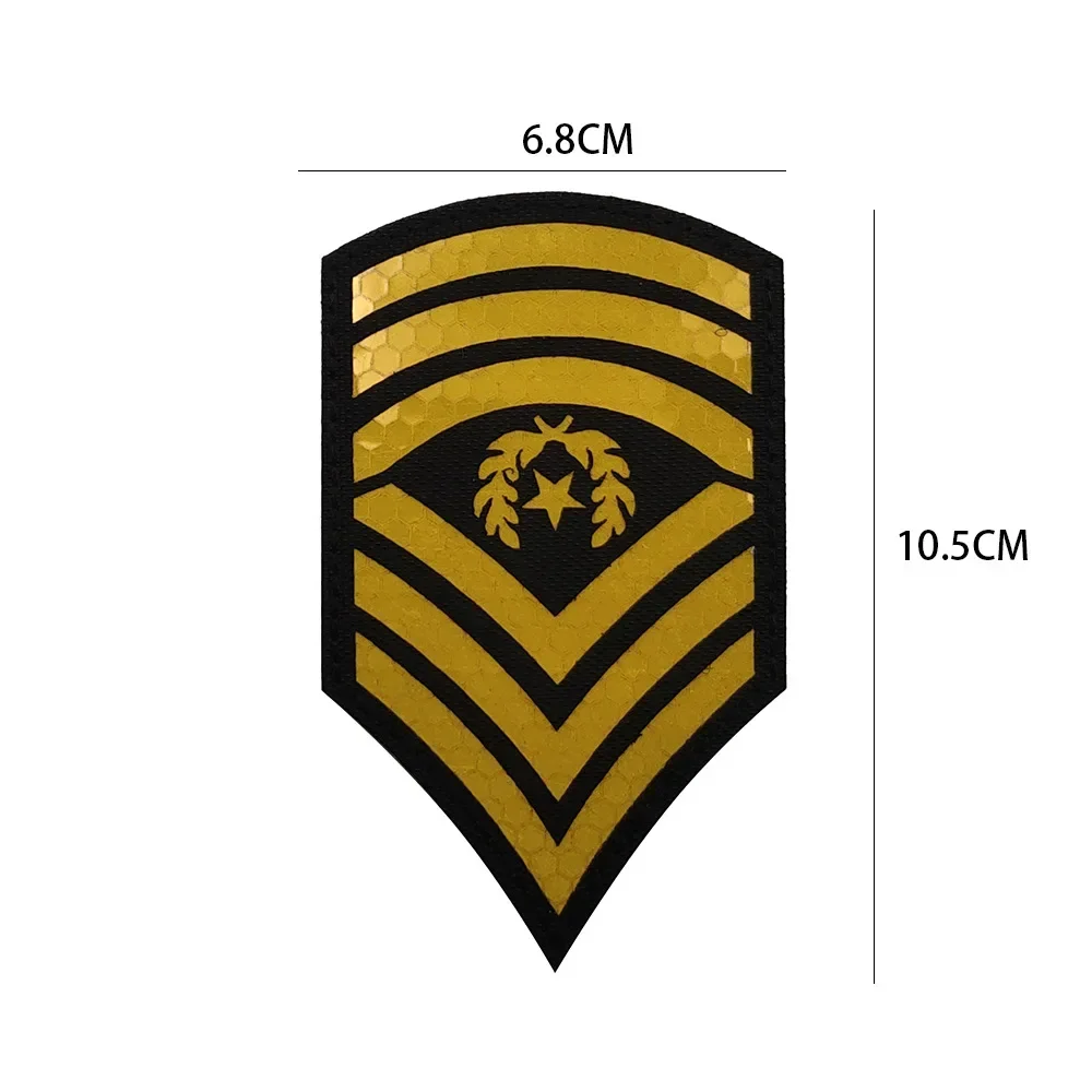 U.S. Force Sergeant Shoulder Military Patch IR Reflective Chevrons Rank Emblem Sewing Tactical Patches for Clothing