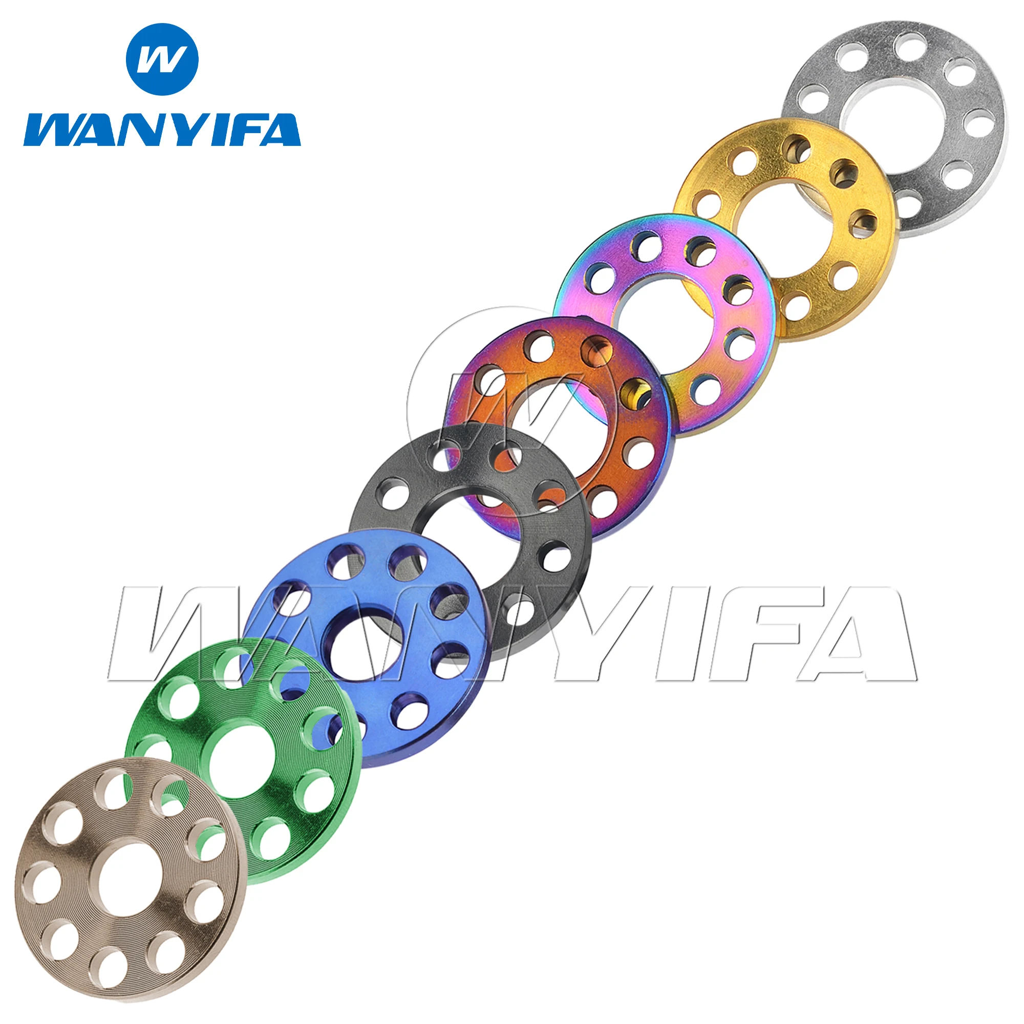 Wanyifa Titanium Washer M6 M8 M10 Flat Nine Holes Washers Ti Drilled Holes Spacer Motorcycle Decoration Bolt Screw Gaskets
