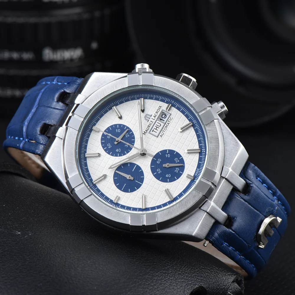 Modische TOP-Armbanduhren der Marke Maurice Lacroix für Herren, Multifunktions-Chronograph, Business-Sport, AAA-Herrenuhren
