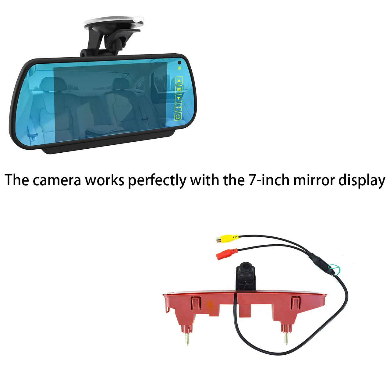 Reverse rearview reverse camera Third brake light mark to Partner 2 Tepee Rifter Citroen Berlingo 3 4 B9 Optional 7-inch monitor