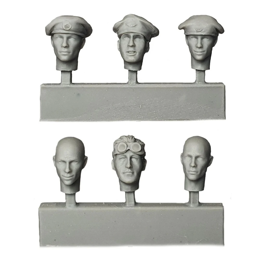 Soldat de la seconde guerre mondiale 5 têtes, figurine modèle en résine, thèmes militaires de la seconde guerre mondiale, kit non assemblé et non peint, 1/35