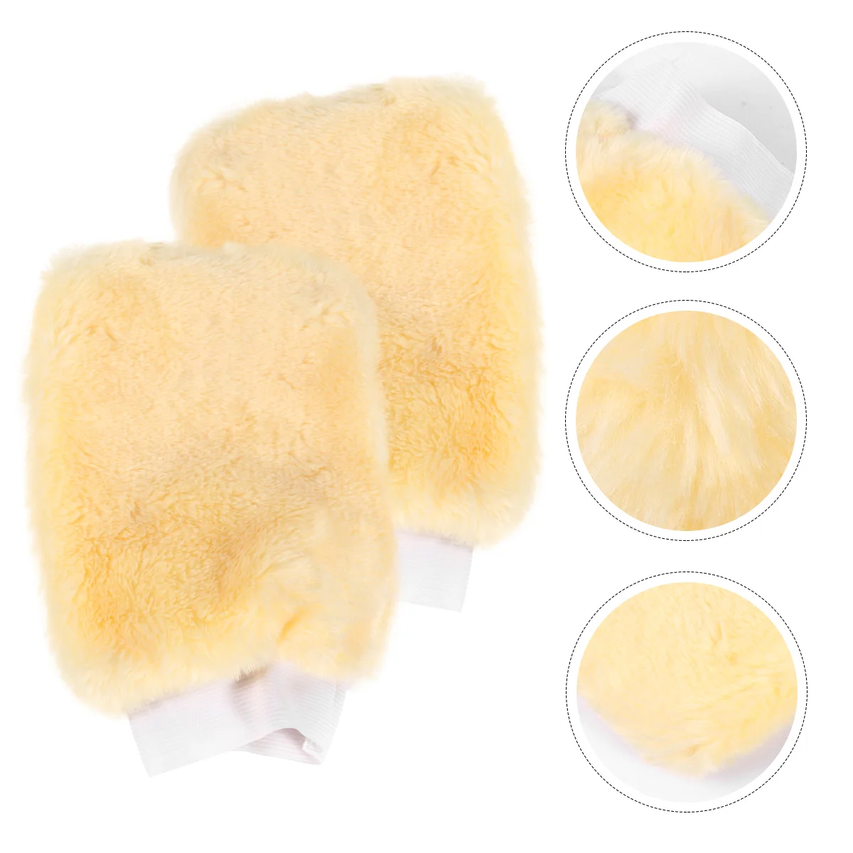 

2 Pcs Car Wash Gloves Winter Sheepskin Mitt Machine Center for Auto Cleaning Washed