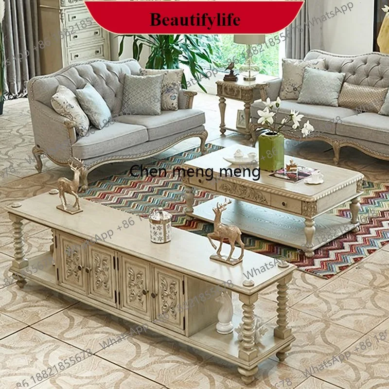 

Диван M182 в американском стиле, из массива дерева, для гостиной, двухместный, ретро, с резьбой, комбинированный.