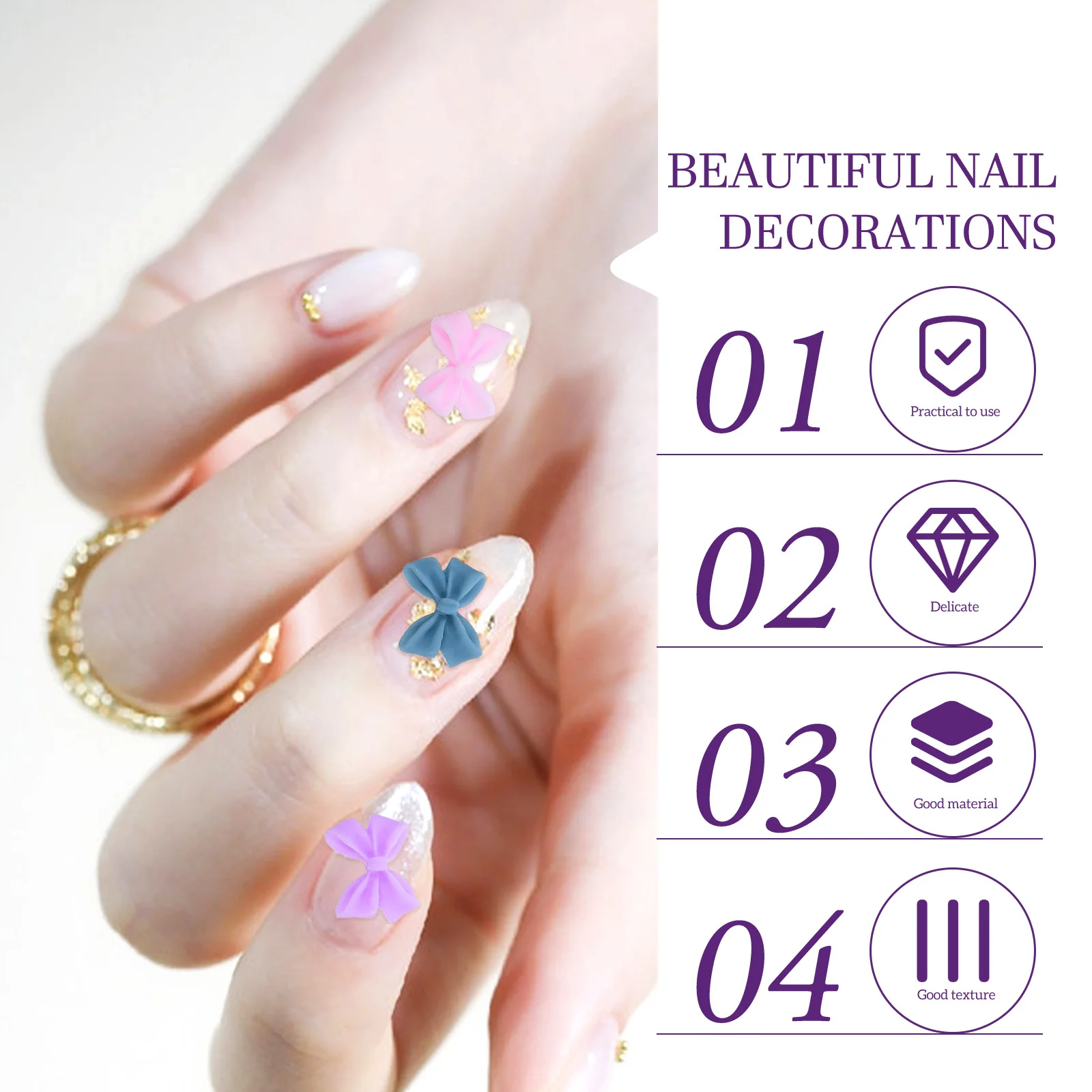 

30 шт., привлекательные украшения для ногтей с бантом, универсальные для натуральных накладных ногтей, подвески для маникюра, украшения