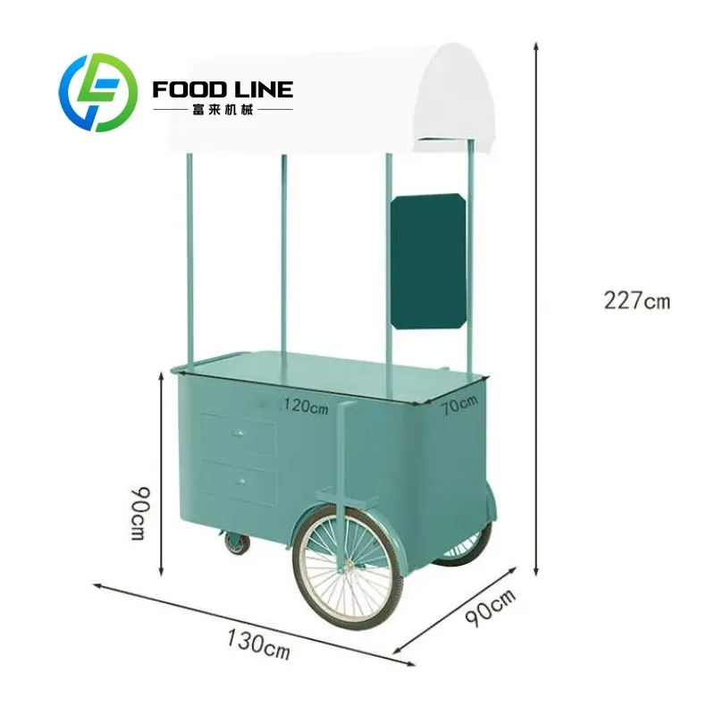 Customized Mobile Food Trailer & Vending Cart for Burger Pizza BBQ Ice Cream Mini Square Fast Food Business Street Sale