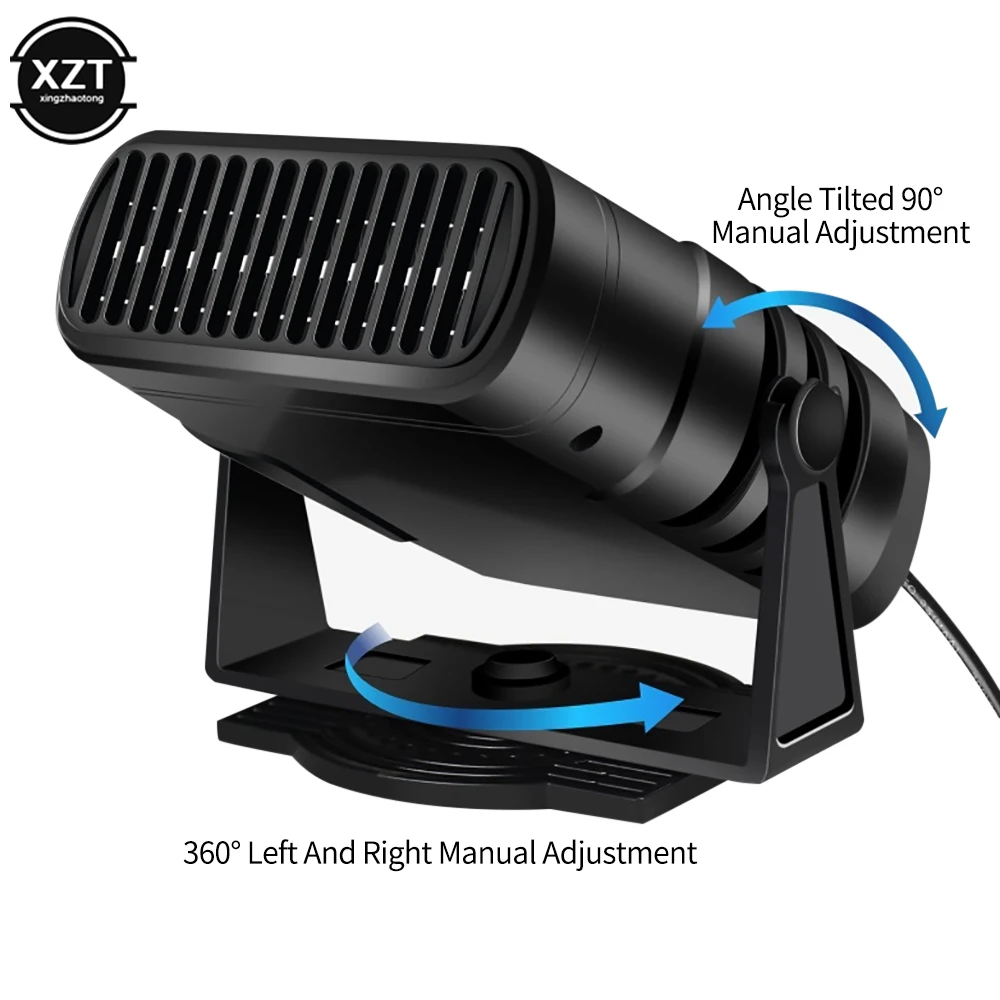 Portable Electric Car Heater Air Cooler Fan 12V/24V Demister Defroster Heating Fan 120W Dryer Windshield Defogging Accessroies