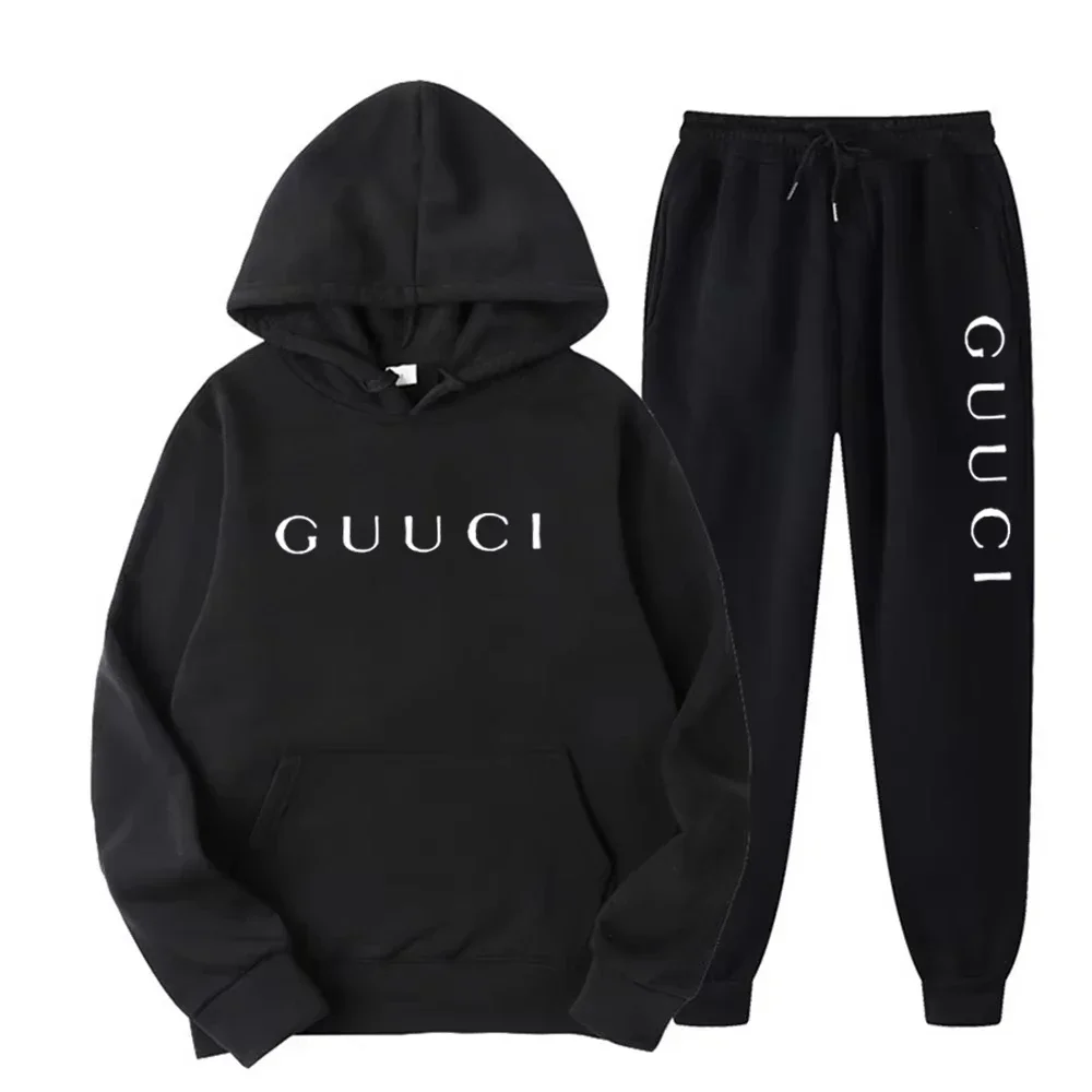 

Men's Hoodie Set - Two-piece Set for Winter Warmth, Hooded Pants, Hooded Sweater, Sports Shirt, Jogging Suit, Matching Clothing