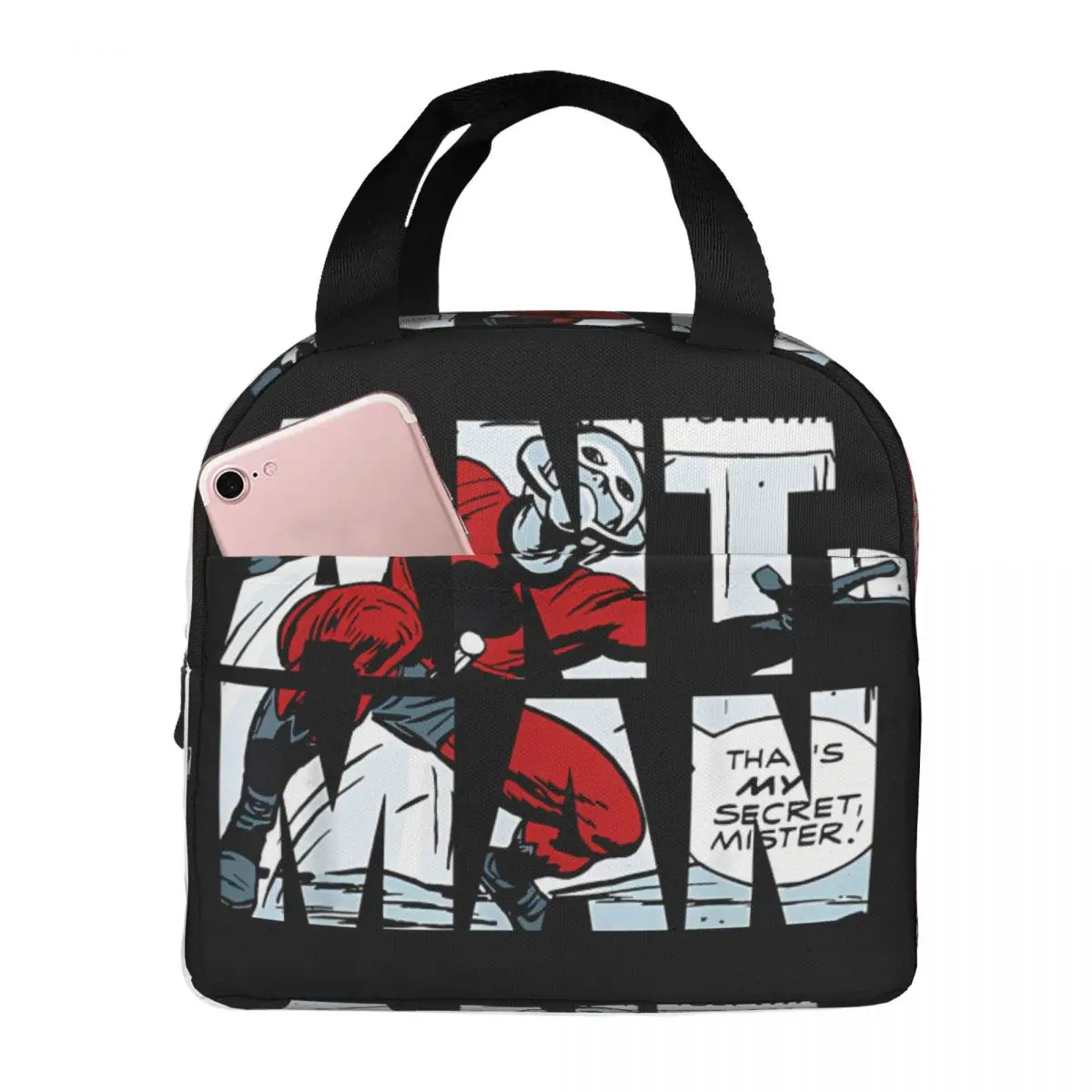 Children's School Marvel Limited Edition Zipper Closure Thermal Ant-Man Insulation Rice Bag Students Lunch Food Box