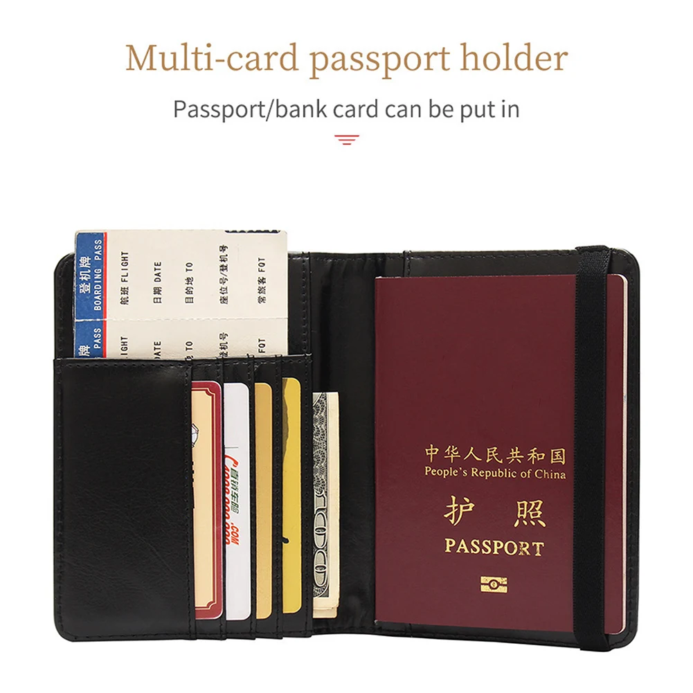 Rfid-Passport Holder For Travel Novelty Waterproof Passport Holder Cover With 3D Metal Badge Portable Card Wallet For Bank Cards view 4