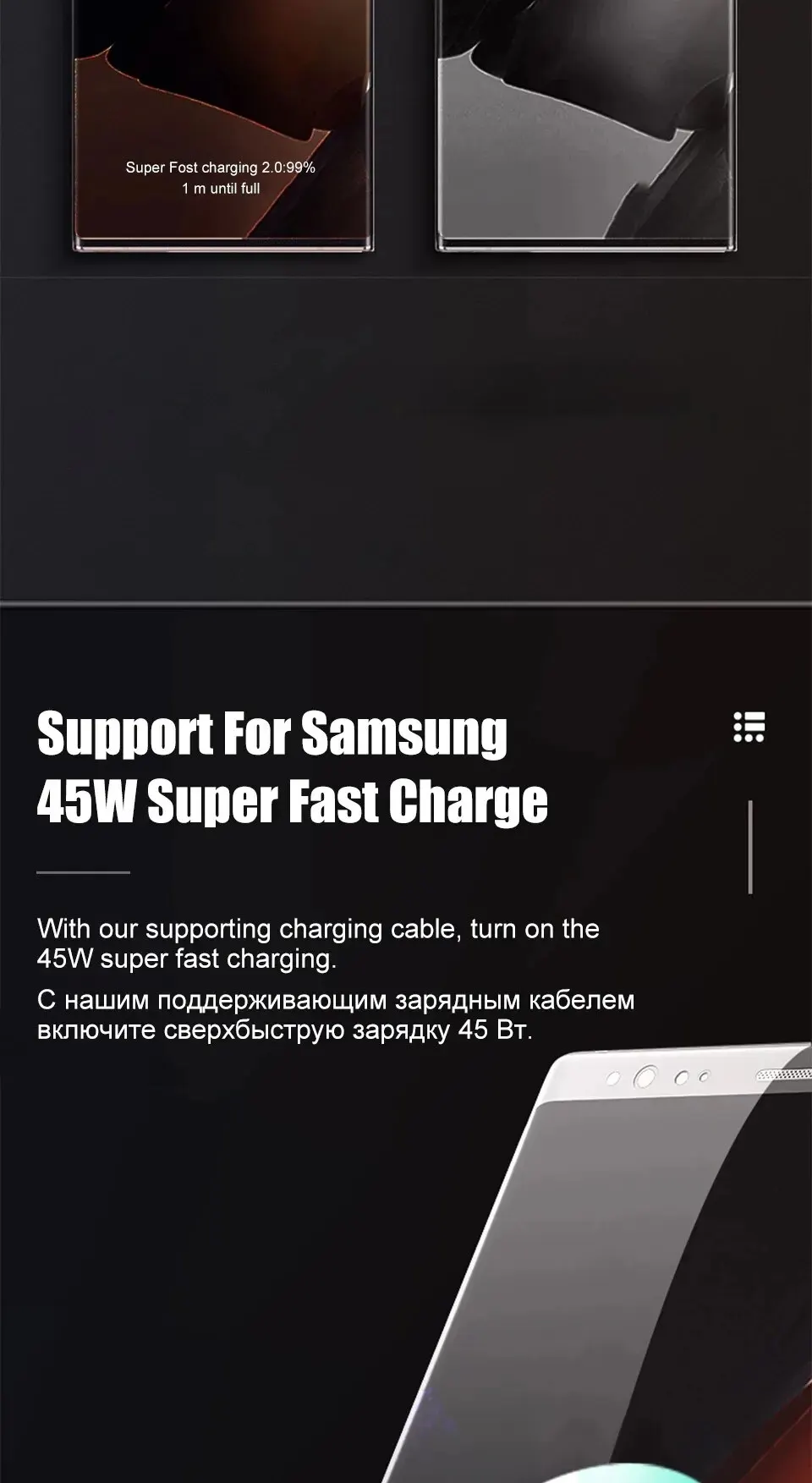 5A 45W PD USB-C Fast Charger for Samsung S22 S23 S24 Note 20 A14 A15 A25 A52 A53 A54 Type C Super Quick Charge Cable 1m 1.5m 2m