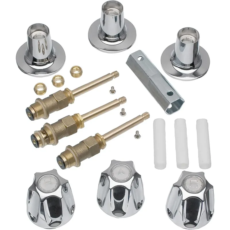 

Bathtub and Shower 3-Handle Remodel/Rebuild Trim Kit for Price Pfister Verve Faucets | Knob Handle | 12H-2H, 12H-2C