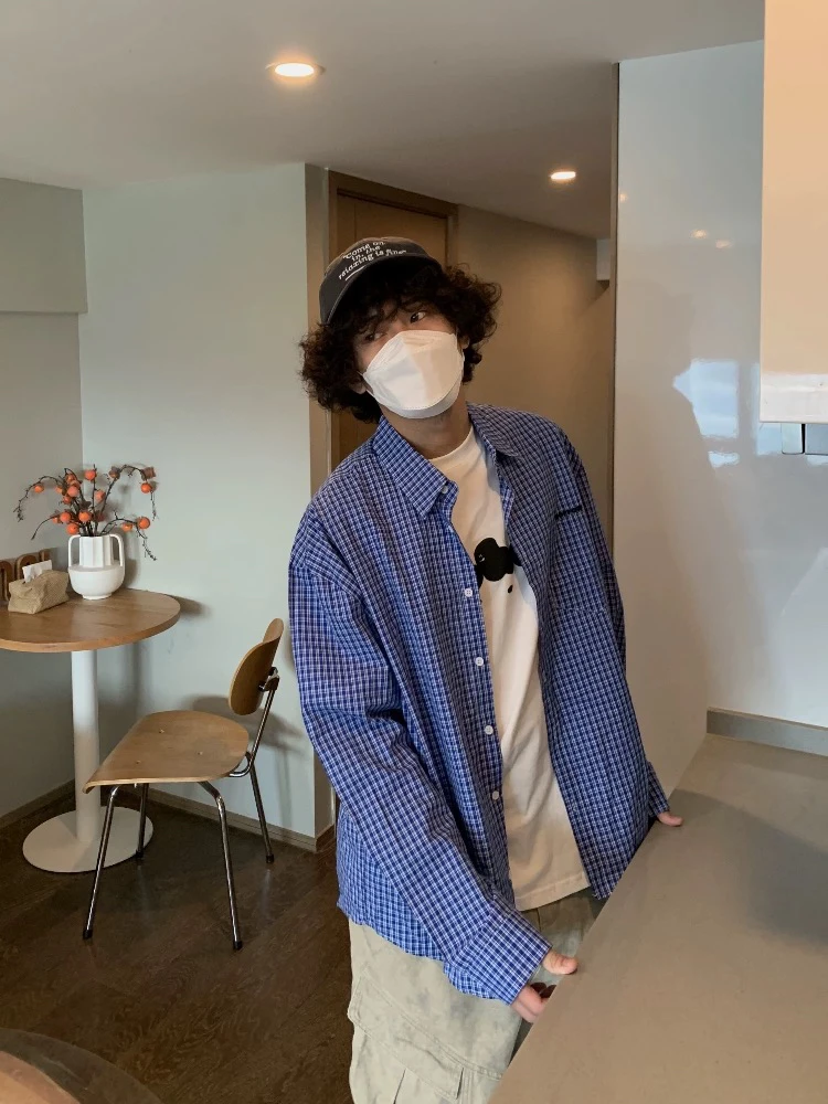 

Мужская одежда в клетку American Sle в стиле ретро в клетку Long Sve, модная повседневная одежда для пар, свободная посадка, молодежный осенний сезон