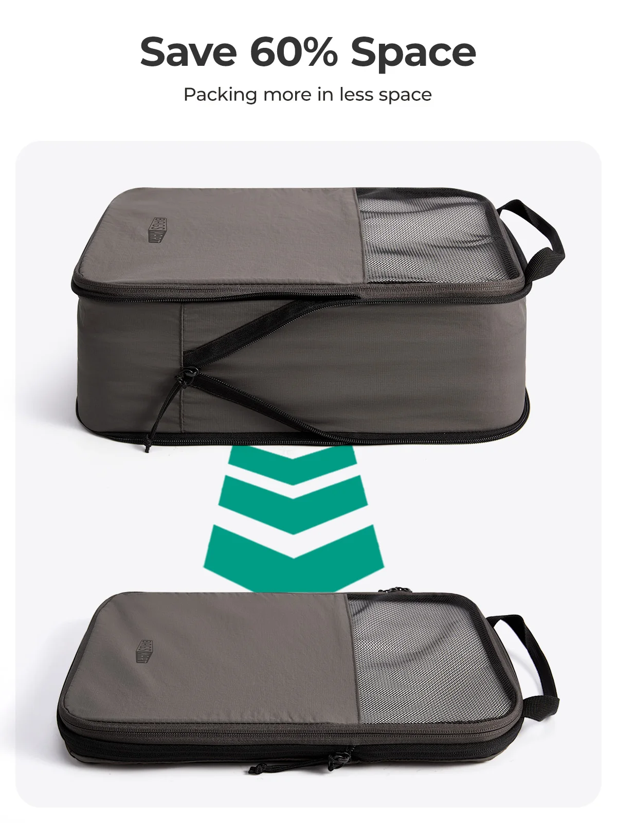 BAGSMART 6PC Compression Packing Cubes Large Capacity Travel Storage Bag Portable Luggage Organizers for Clothes
