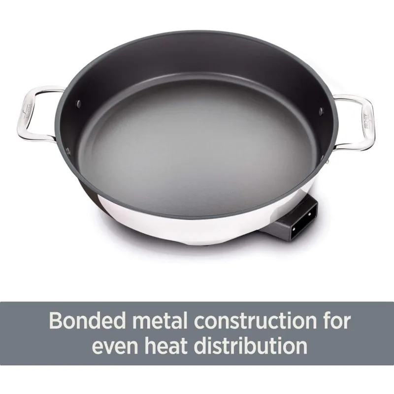 All-Clad Electrics Stainless Steel and Nonstick Surface Skillet 7 Quart 1800 Watts Temp Control, Cookware,Pots, Pans,Oven,Broil