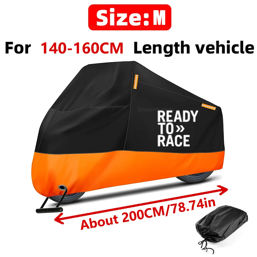 Für KTM Ready to Race Adv Duke 390 690 790 890 1190 RC Motorradabdeckung Dick 210D Wasserdicht Outdoor UV-Schutz Staub- und Regenschutz