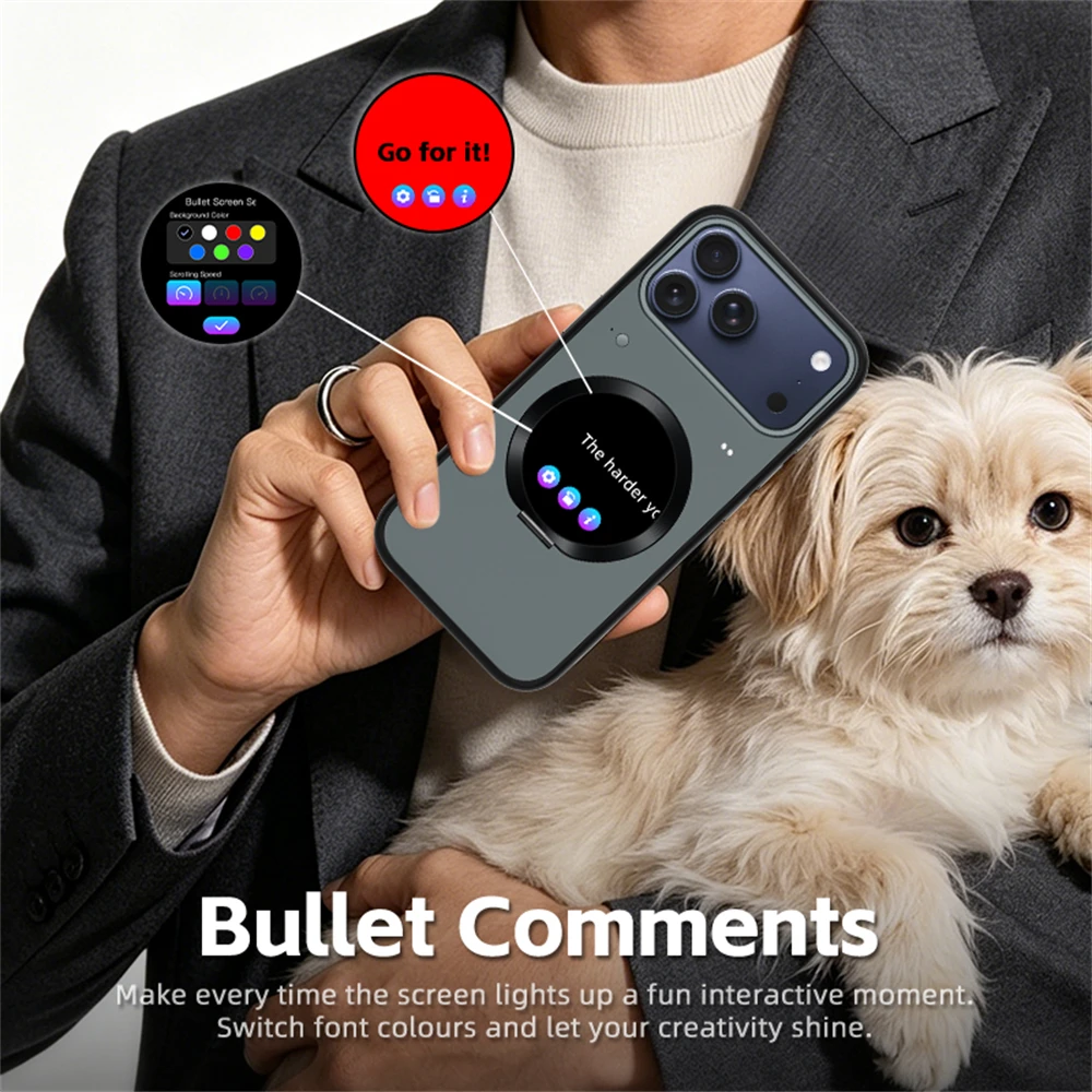 Trendy Smart Window Case With 1.52 Inch Smart Screen Magnetic Phone Holder for iPhone 17 Pro Max Shell For Apple 17 Pro Max