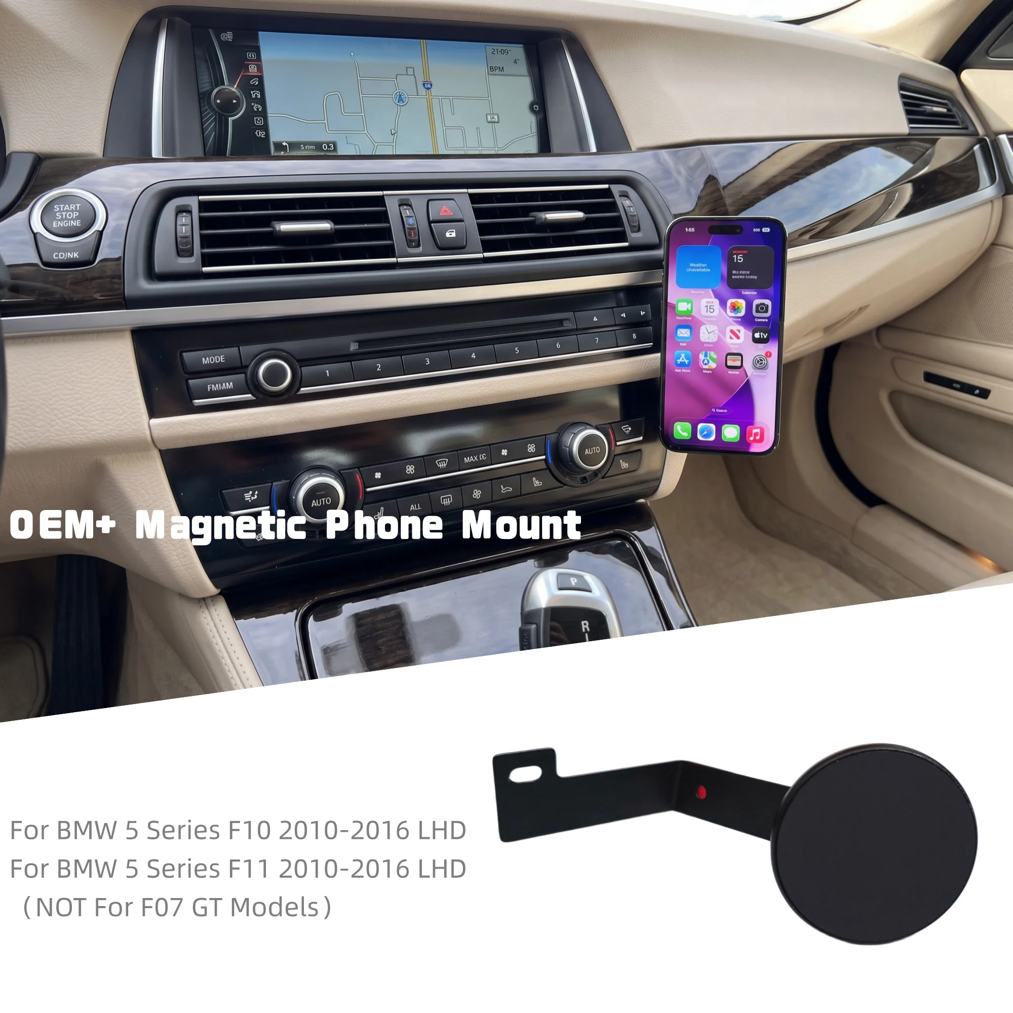 OEM+ Design Magnetic Phone Holder Mount Bracket Kits For BMW 5 Series F10 F11 LHD 2010-2016