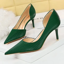 BIGTREE Shoes Weave Design Kitten Heels Women Shoes Fashion Woman Pumps Pointed Stiletto Heels Large Size 34-43 Lady High Heels