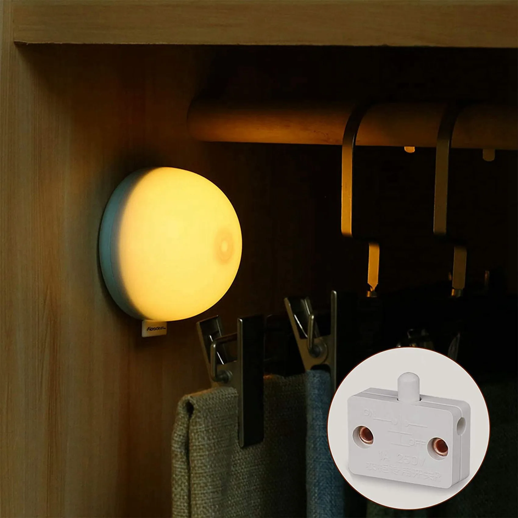 12Pcs Door LED Switch For Closet Light,Normally Closed Cabinet Electrical Lamp Switches,For Closet Pantry Cabinet Black