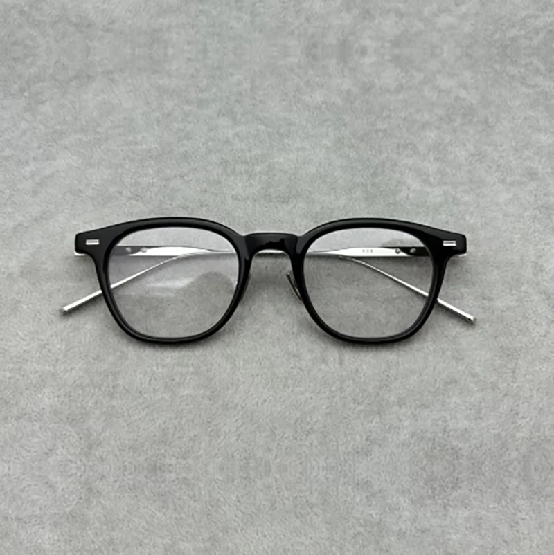 Rob Glasses Frames Vintage Titanium Acetate Eyeglass Men's 2024 Blue Light Reading Eyewear Square Neutral Black Spectacle Frame