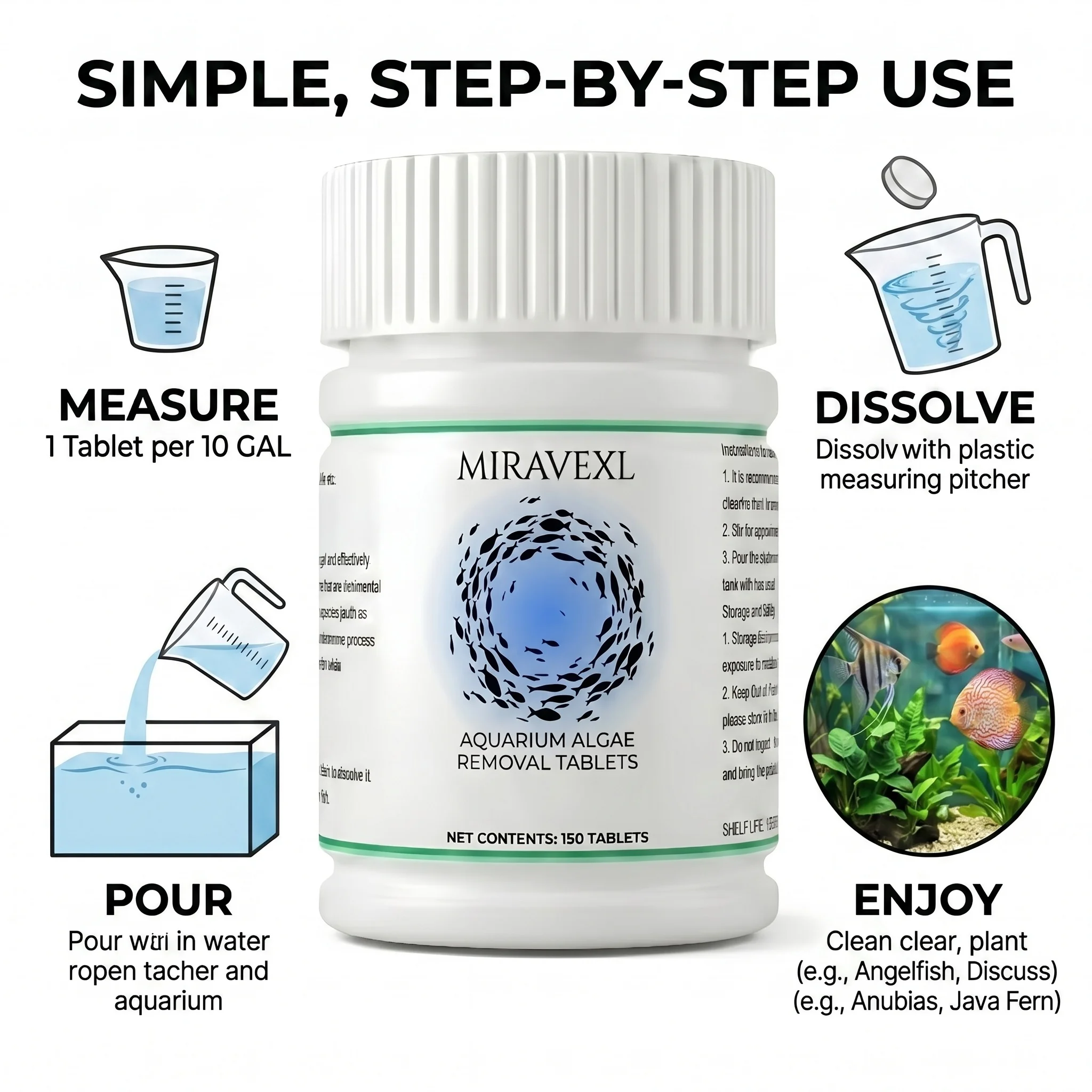 MIRAVEXL Fish Tank Algae Remov - Planted Aquarium Algae ulasan dan harga