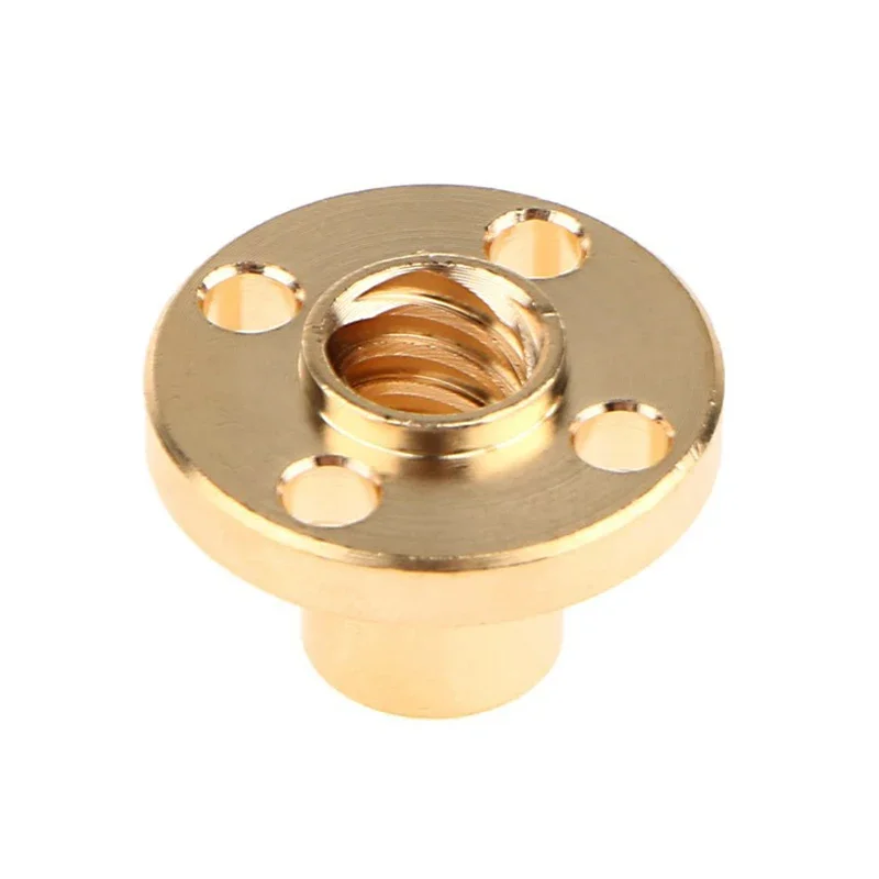 Trapezoidal T8 Screw Nut 8mm Copper Screws For Stepper Motor Lead Screw Diameter 10mm Pitch 2mm Brass 3D Printer Parts Guide