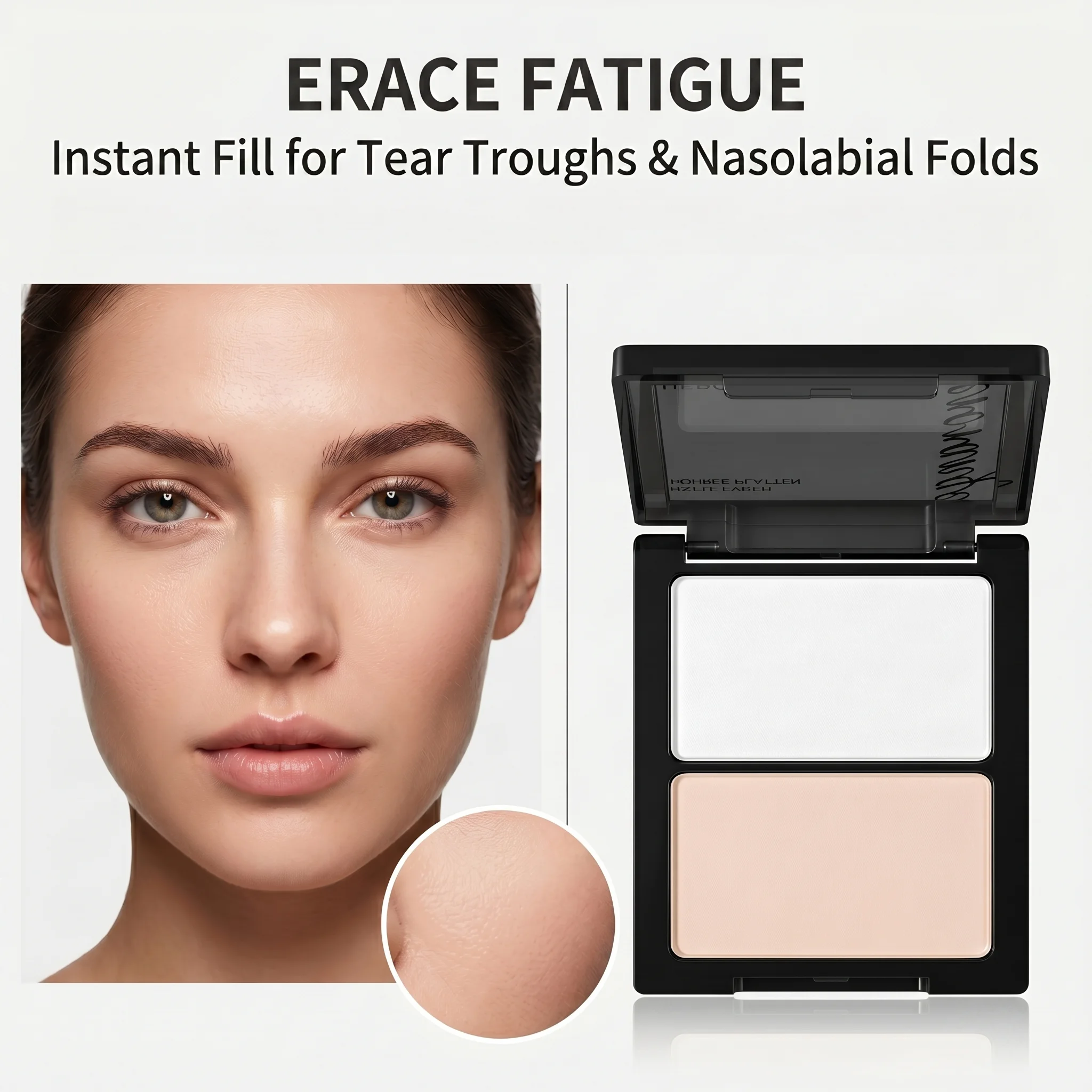 Herorange Zweifarbige Kontur-Rouge-Highlighter-Palette Einfache Anwendung Tägliches Make-up