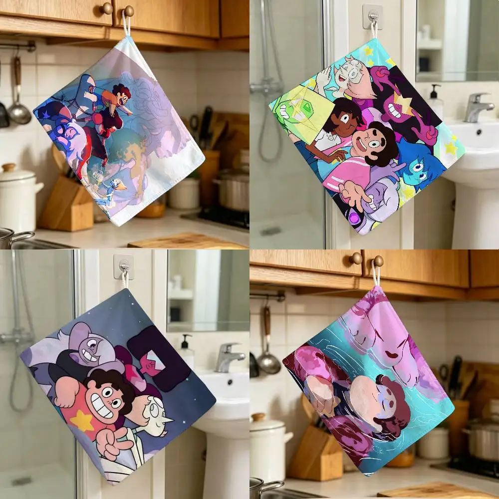 Steven Universe Anime Polyester Hanging Kitchen Hand Towel Durable Wear Resistant  Versatile Use Throughout Home