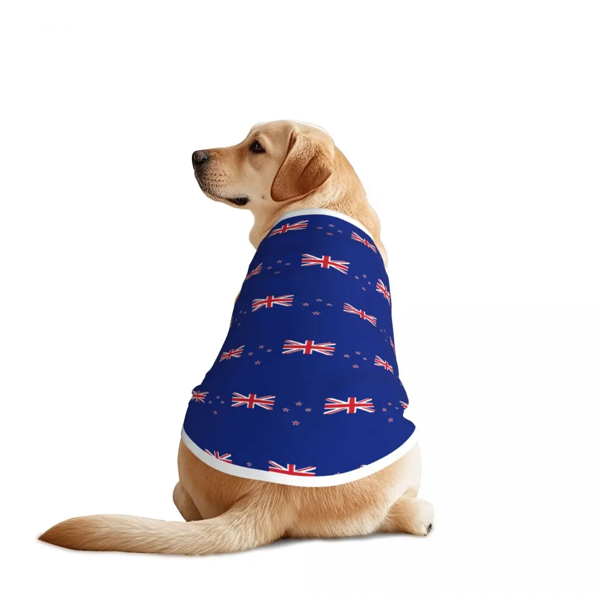 Custom Flag Of New Zealand Dog Clothes Breathable Thin Pet Vest Large Dog Jacket Pet Accessories