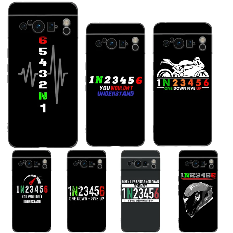 

1N23456 Motorcycle Phone Case Cover for Google Pixel 8 7 6 7A 6A Pro 5G Shockproof Silicone Soft 9 8 Pro XL 5G Shell Coque Bag