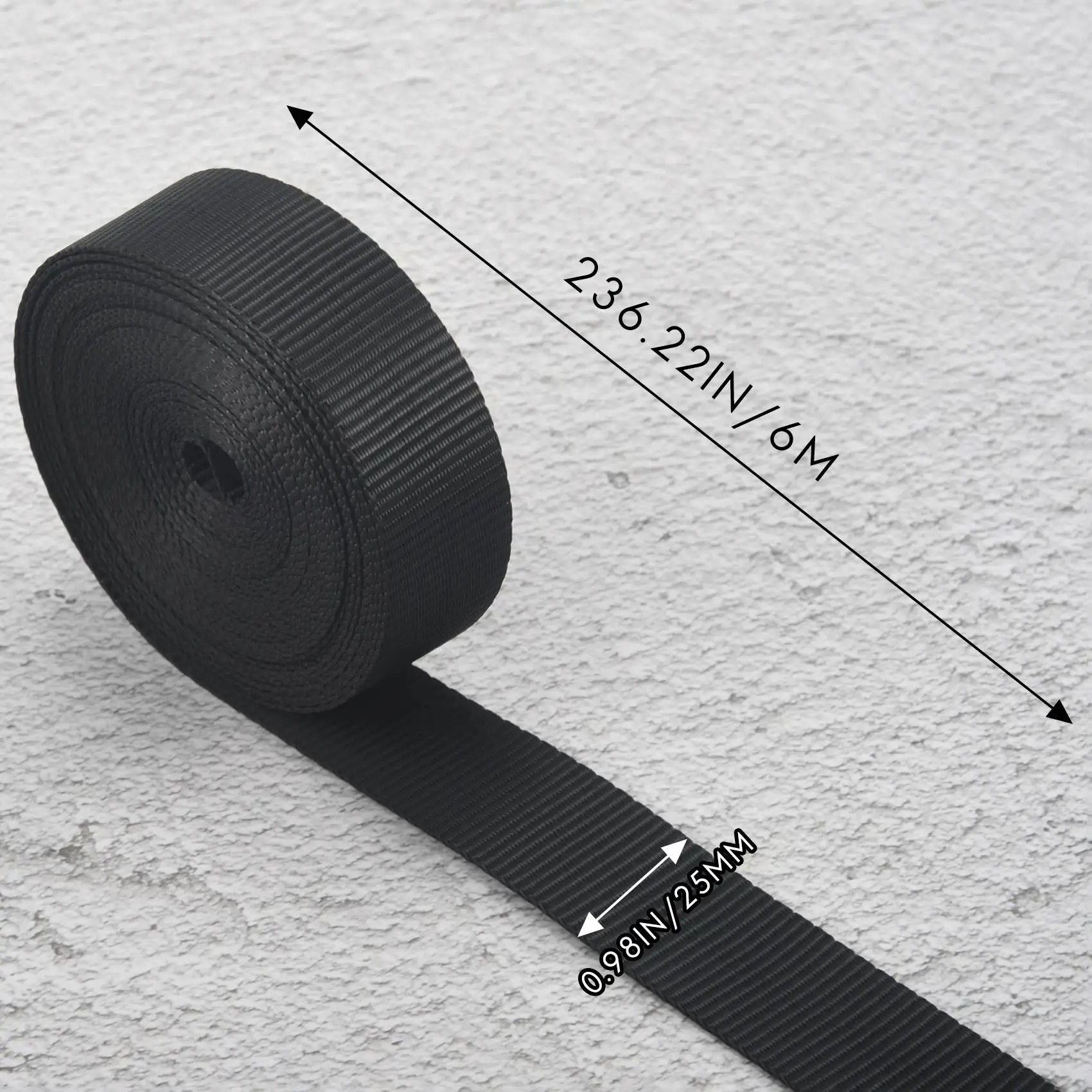 PORK-2 Pack 20 FT sangles d'arrimage à cliquet 6M X 25mm sangle à cliquet sans fin sangle à boucles de came robuste pour motos, voiture