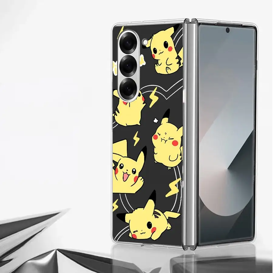 サムスンギャラクシー ZFold3 ZFold7 ZFold5 ZFold4 ZFold6 Z フォールド 7 6 5 4 3 ハード電話カバー P-ポケモンピカチュウ