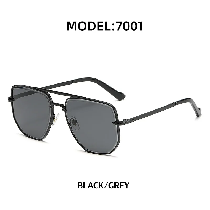 7001metal fashion double beam sunglasses men's UV protection driving diamond rimmed sun-resistant sunglasses