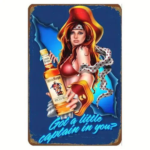 Captain Original Gewürzter Rum Vintage Neuheit; Metallschild