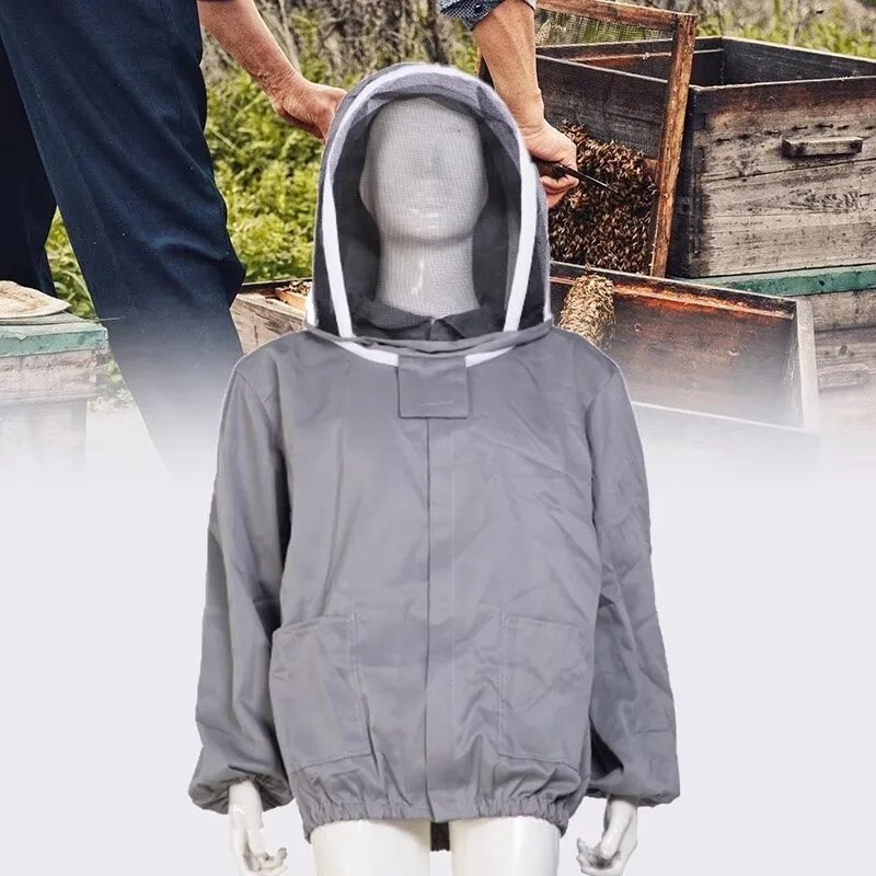 Beekeeping Suit Jacket with Veil&Gloves,New Fabric Anti-Bee Protective Clothing,Professional Apiculture Outfit for Beekeepers