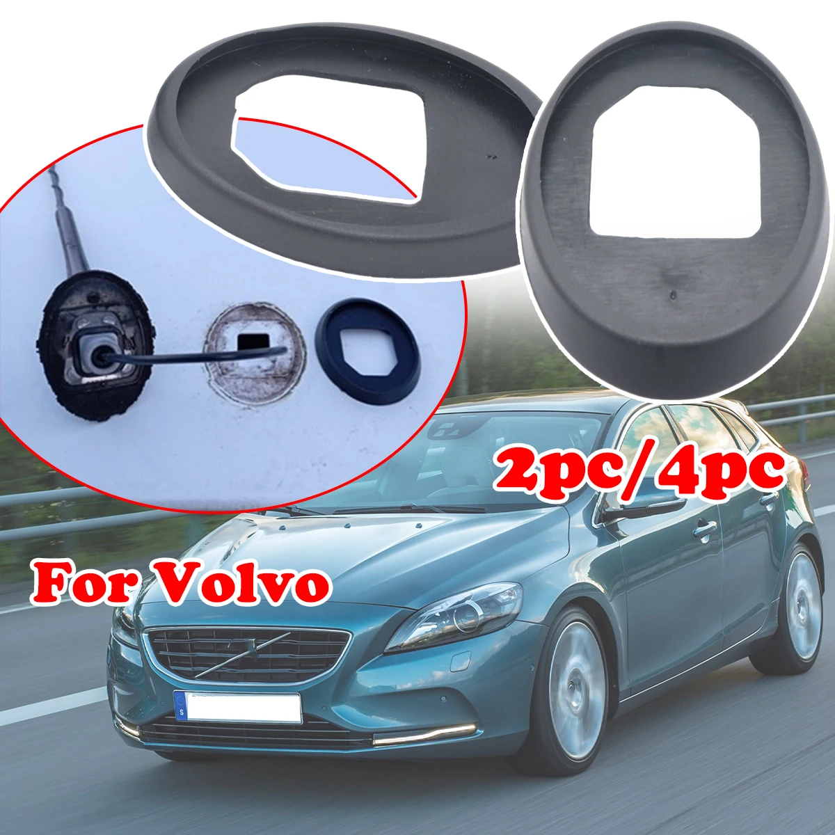 

2/4pc For Volvo V40 Toyota Prius RAV 4 III Yaris Sokda Octavai AM/FM Roof Radio Antenna Aerial Base Mast Seal Pad Mount Rod Car